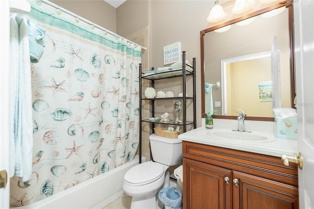 142 Savona Way N, Venice, FL 34275 - bathroom featuring vanity, shower / bath combination with curtain, and toilet