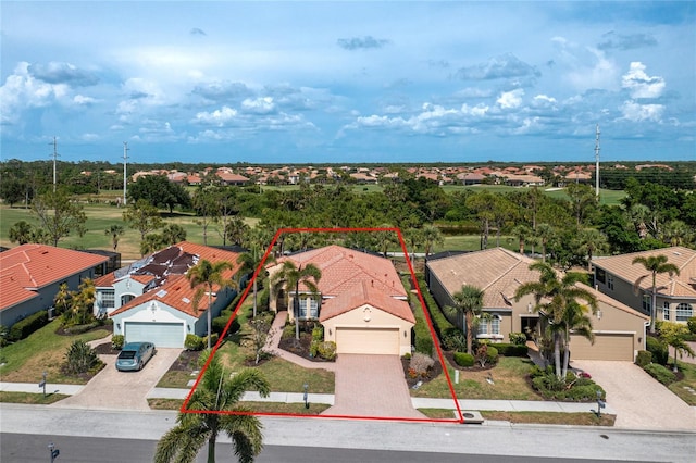 142 Savona Way N, Venice, FL 34275 - aerial view of residential area featuring property parcel outlined
