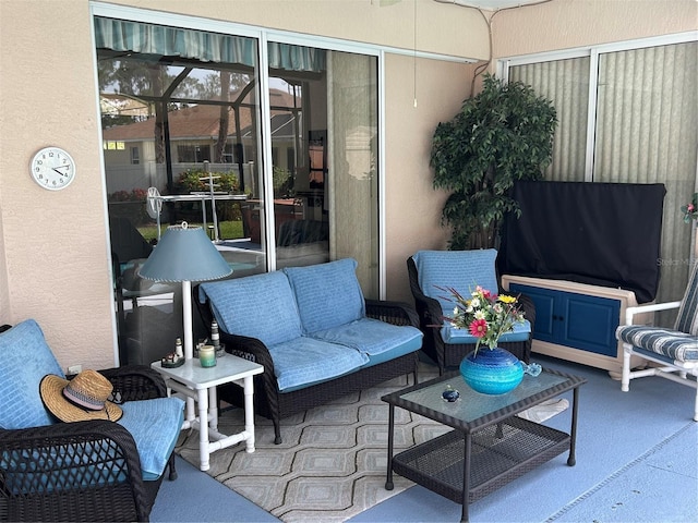 view of patio with an outdoor hangout area