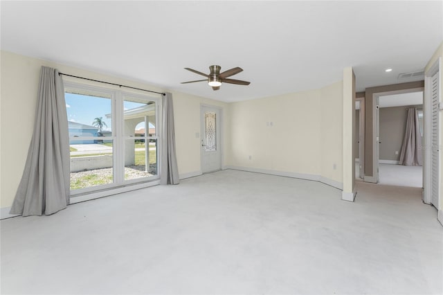 11 Oakland Hills Rd, Rotonda West, FL 33947 - empty room featuring ceiling fan, baseboards, and recessed lighting