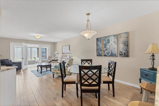 507 Pine Hollow Cir Unit 507, Englewood, FL 34223 - dining room with light wood-type flooring, baseboards, and a textured ceiling