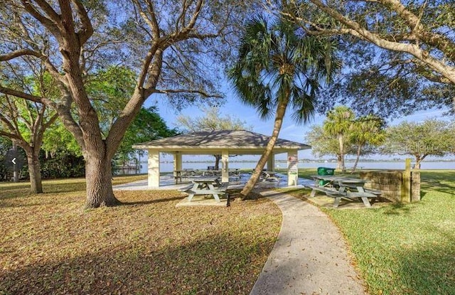 view of home's community featuring a gazebo and a yard