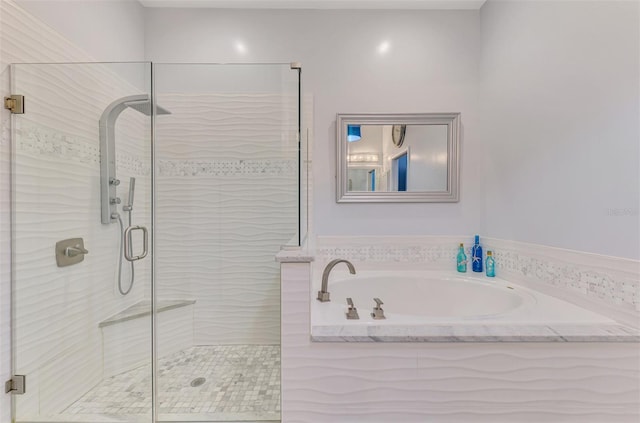 2692 Wax Myrtle Ct, Port Charlotte, FL 33953 - bathroom featuring a garden tub and a shower stall