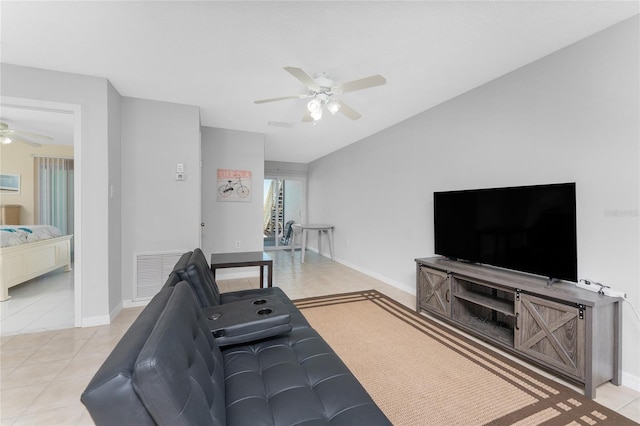 5041 N Beach Road 2A And 2B, Englewood, FL 34223 - living area with a ceiling fan, tile patterned flooring, and baseboards