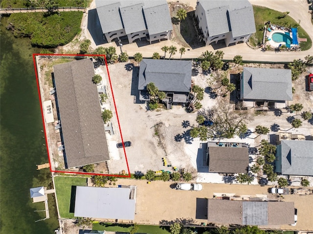 5041 N Beach Road 2A And 2B, Englewood, FL 34223 - aerial view of residential area featuring property boundaries highlighted