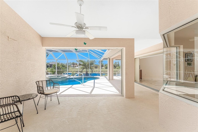 1157 Rotonda Cir, Rotonda West, FL 33947 - view of pool with ceiling fan and a pool with connected hot tub