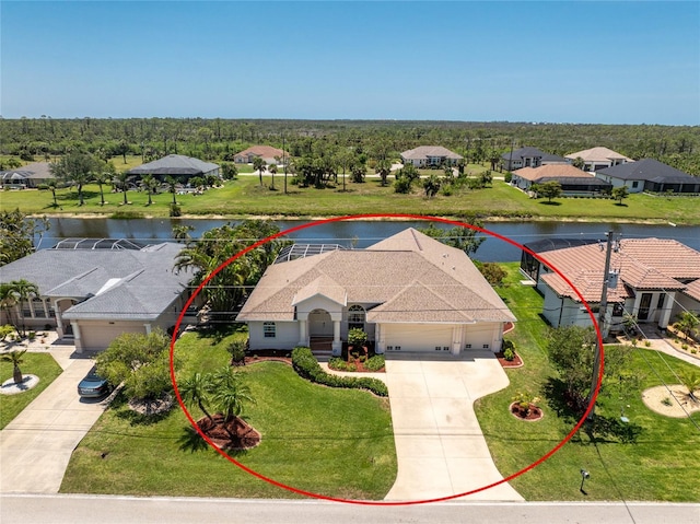1157 Rotonda Cir, Rotonda West, FL 33947 - aerial view of residential area featuring a nearby body of water
