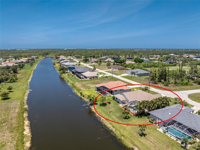 1157 Rotonda Cir, Rotonda West, FL 33947 - aerial perspective of suburban area featuring a nearby body of water
