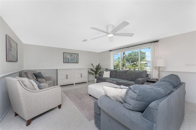 1691 Lakeview Pl, Englewood, FL 34223 - living room featuring a ceiling fan