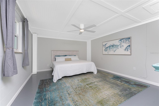 1691 Lakeview Pl, Englewood, FL 34223 - bedroom featuring ceiling fan, baseboards, and crown molding