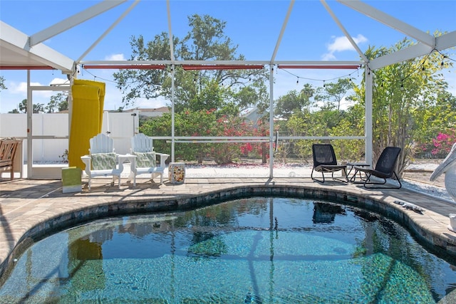 2060 Oyster Creek Dr, Englewood, FL 34224 - outdoor pool with a lanai and a patio area