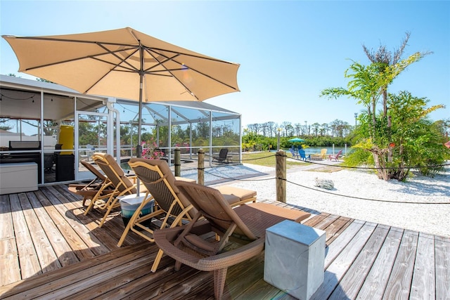 2060 Oyster Creek Dr, Englewood, FL 34224 - wooden terrace featuring a pool