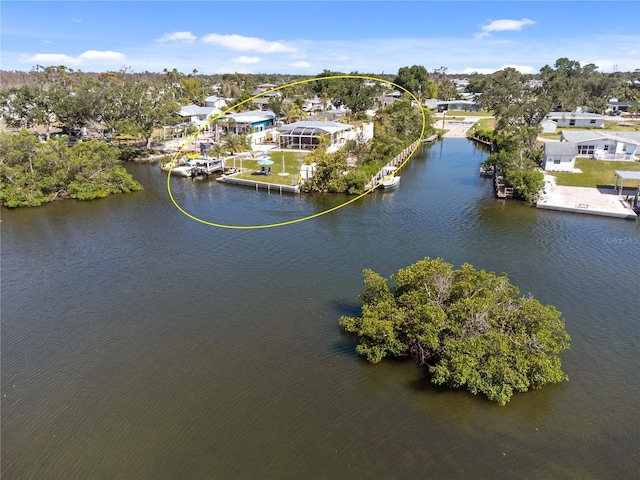 2060 Oyster Creek Dr, Englewood, FL 34224 - aerial perspective of suburban area with a large body of water