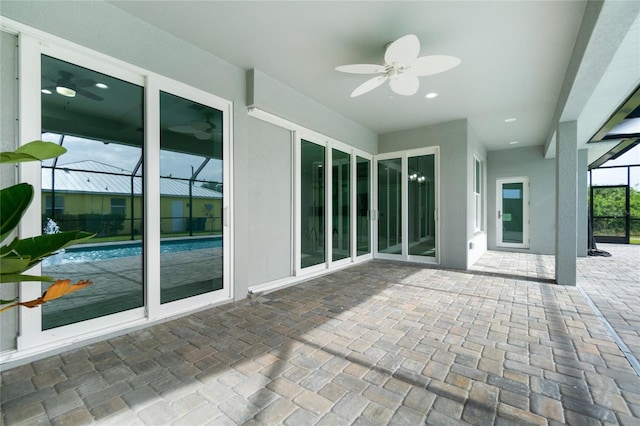 13344 Gershwin Ln, Port Charlotte, FL 33981 - unfurnished sunroom with a ceiling fan
