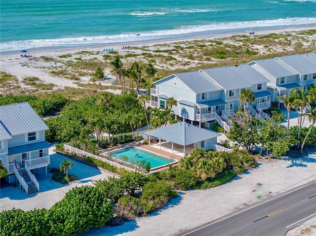 420 Gulf Blvd Unit 4, Boca Grande, FL 33921 - bird's eye view of waterfront with a beach and a pool