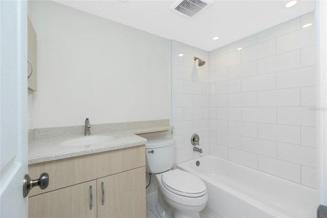 1551 Beach Rd Unit 212, Englewood, FL 34223 - full bath with toilet, vanity, bathing tub / shower combination, and recessed lighting