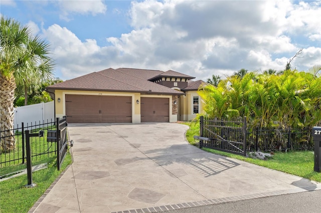 2758 Morrietta Ln, North Port, FL 34286 - view of front facade with driveway, a garage, and stucco siding