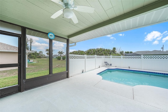 279 Mark Twain Ln, Rotonda West, FL 33947 - view of swimming pool with ceiling fan and a patio area