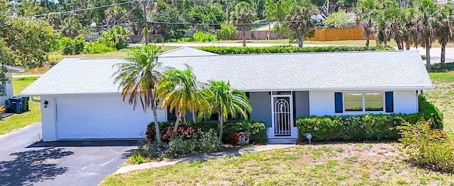 305 E Wentworth Cir, Englewood, FL 34223 - view of front of property with a garage, stucco siding, and asphalt driveway