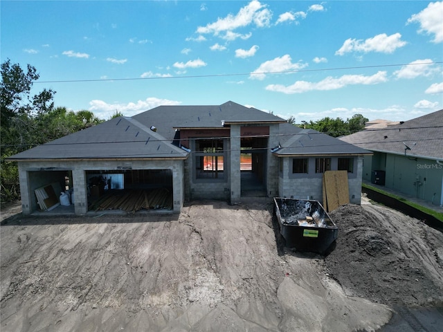view of unfinished property