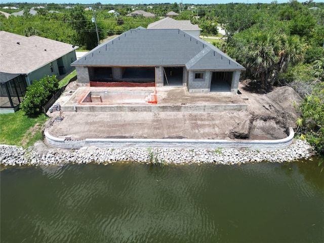 view from above of property featuring a nearby body of water