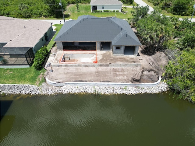 view from above of property with a nearby body of water