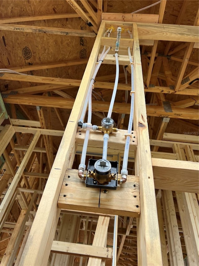 view of unfinished attic