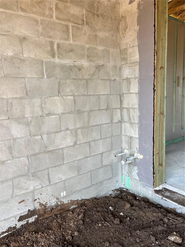 exterior view of concrete block wall
