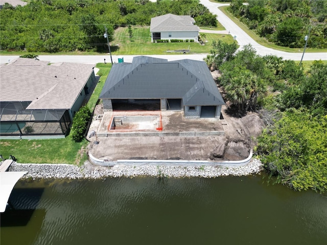 view of subject property featuring a large body of water