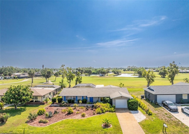 146 Rotonda Cir, Rotonda West, FL 33947 - aerial view of property and surrounding area with a local golf course and a large body of water
