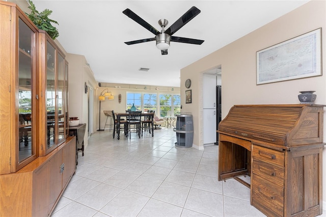 146 Rotonda Cir, Rotonda West, FL 33947 - office featuring light tile patterned floors and a ceiling fan