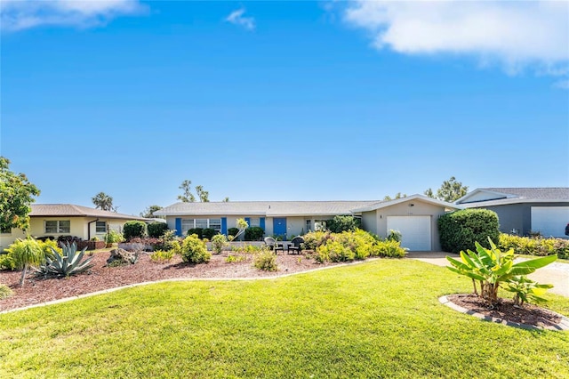 146 Rotonda Cir, Rotonda West, FL 33947 - ranch-style house with a garage, a front lawn, driveway, and stucco siding