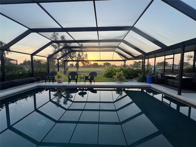 146 Rotonda Cir, Rotonda West, FL 33947 - outdoor pool with a patio and glass enclosure