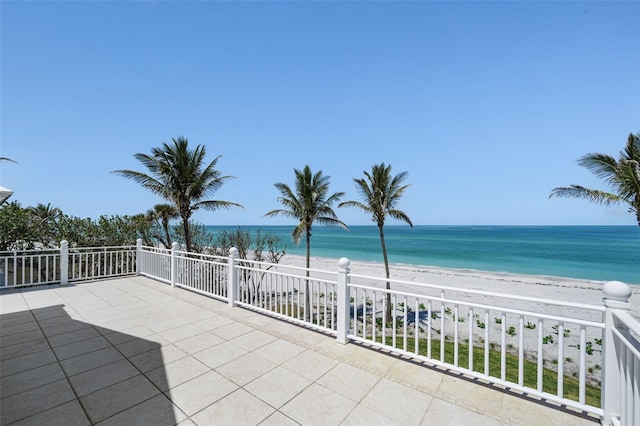 2979 Shore Ln, Boca Grande, FL 33921 - view of patio / terrace featuring view of water and beach and a balcony