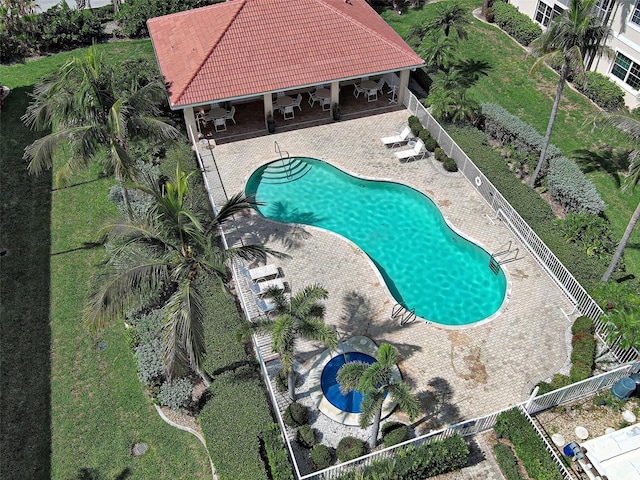 2590 Tarpon Cove Dr Unit 811, Punta Gorda, FL 33950 - community pool with a fenced backyard, a patio, and a gazebo