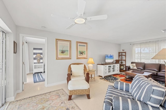 500 Green Dolphin Dr S, Placida, FL 33946 - living room with ceiling fan and baseboards