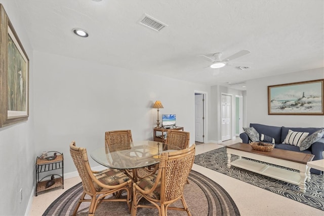 500 Green Dolphin Dr S, Placida, FL 33946 - dining area featuring a ceiling fan and recessed lighting