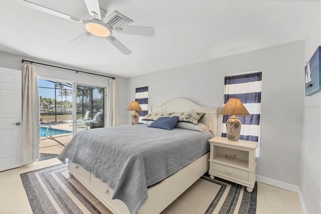 500 Green Dolphin Dr S, Placida, FL 33946 - bedroom with access to outside and ceiling fan