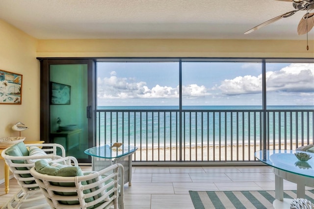 2700 N Beach Rd Unit B205, Englewood, FL 34223 - sunroom with view of water and beach