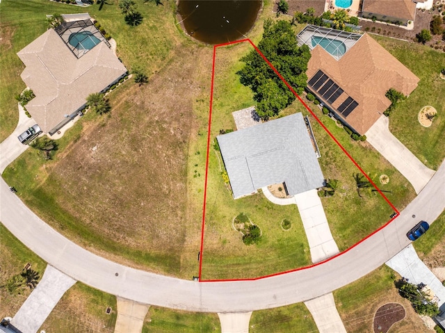 23 Bunker Cir, Rotonda West, FL 33947 - aerial view of property's location with property boundaries highlighted