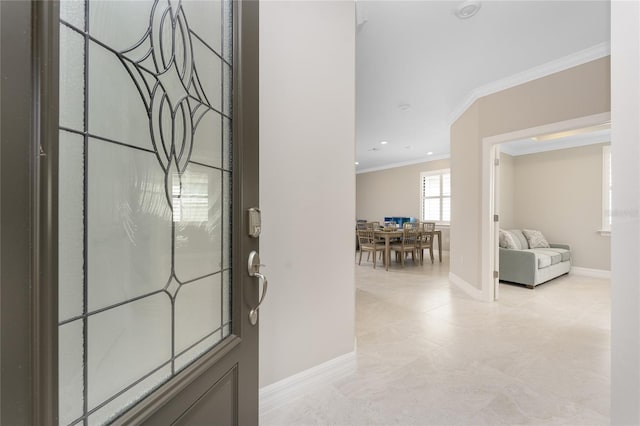 13859 Vadini St, Venice, FL 34293 - foyer entrance with ornamental molding and baseboards