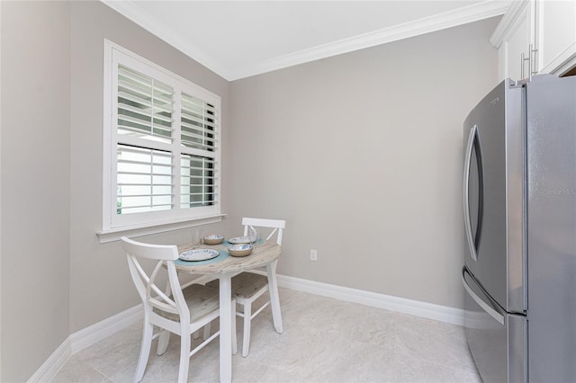 13859 Vadini St, Venice, FL 34293 - dining room with ornamental molding and baseboards