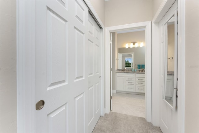 13859 Vadini St, Venice, FL 34293 - corridor featuring light carpet