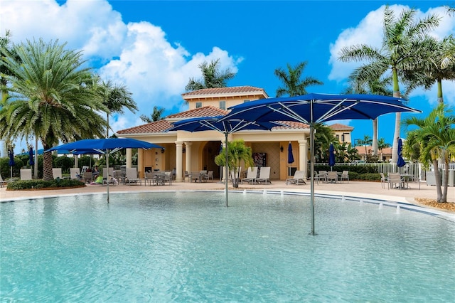 13859 Vadini St, Venice, FL 34293 - community pool featuring a patio area