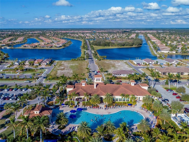 13859 Vadini St, Venice, FL 34293 - view of property location with a large body of water, nearby suburban area, and a pool area