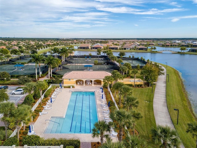 13859 Vadini St, Venice, FL 34293 - aerial view of a pool and a large body of water
