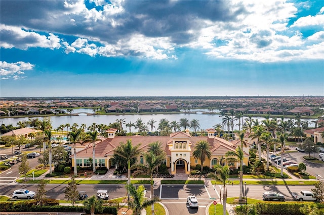 13859 Vadini St, Venice, FL 34293 - aerial view of residential area featuring a large body of water