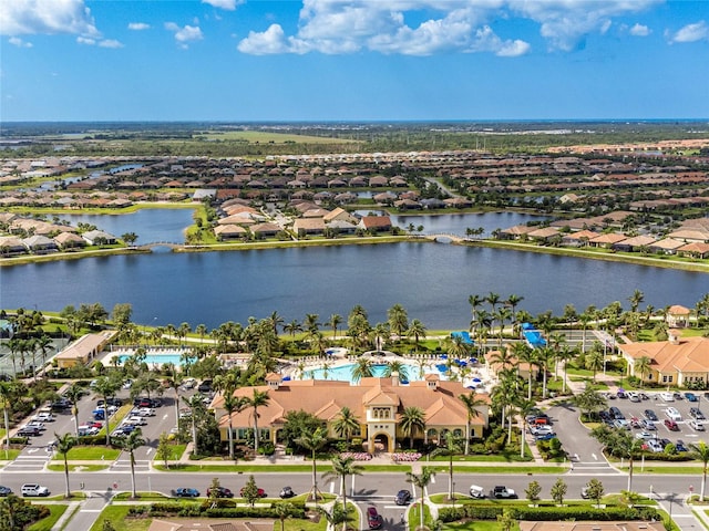 13859 Vadini St, Venice, FL 34293 - aerial view of residential area featuring a nearby body of water and a pool