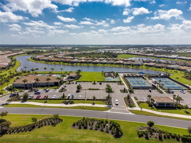 13859 Vadini St, Venice, FL 34293 - aerial perspective of suburban area featuring a large body of water