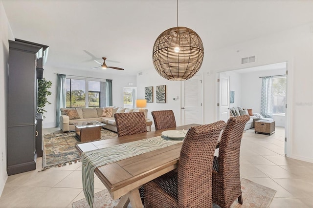 12470 Wellen Golf St Unit 108, Venice, FL 34293 - dining space with light tile patterned floors and a ceiling fan